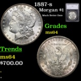1887-s Morgan Dollar $1 Graded ms64 By SEGS
