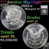 ***Auction Highlight*** 1882-s Morgan Dollar Near Top POP! $1 Graded ms67 pl By SEGS (fc)