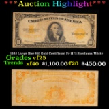 ***Auction Highlight*** 1922 Large Size $10 Gold Certificate Fr-1173 Speelman/White Grades vf+