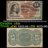 1870's US Fractional Currency 15¢ Fourth Issue Fr-1271 Grades vf++