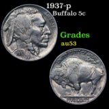 1937-p Buffalo Nickel 5c Grades Select AU