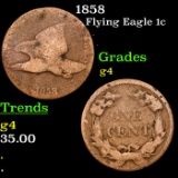 1858 Flying Eagle Cent 1c Grades g, good