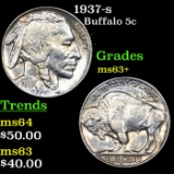 1937-s Buffalo Nickel 5c Grades Select+ Unc