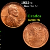 1952-s Lincoln Cent 1c Grades GEM+ Unc RB