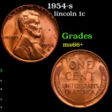 1954-s Lincoln Cent 1c Grades GEM++ Unc