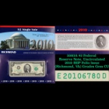 2003A $2 Federal Reserve Note, Uncirculated 2010 BEP Folio Issue (Richmond, VA) Grades Gem CU