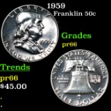 Proof 1959 Franklin Half Dollar 50c Grades GEM+ Proof