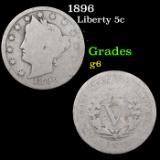 1896 Liberty Nickel 5c Grades g+