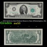1976 $2 Green Seal Federal Reserve Note (Philadelphia, PA) Grades Select AU
