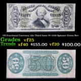 US Fractional Currency 50c Third Issue Fr-1328 Spinner Red Rev Grades vf+