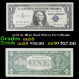 1957 $1 Blue Seal Silver Certificate Grades Choice AU