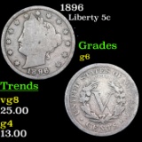 1896 Liberty Nickel 5c Grades g+