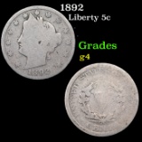 1892 Liberty Nickel 5c Grades g, good