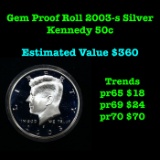 ***Auction Highlight*** Full Roll Of 2003-s Proof Silver Kennedy Half Dollars 50c 20 Coins (fc)