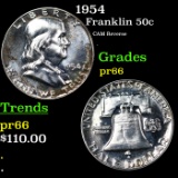 Proof 1954 Franklin Half Dollar 50c Grades GEM+ Proof