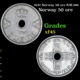 1947 Norway 50 ore KM-386 Grades xf+