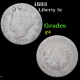 1893 Liberty Nickel 5c Grades g, good