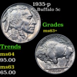 1935-p Buffalo Nickel 5c Grades Select+ Unc