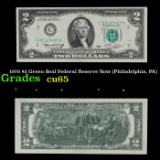 1976 $2 Green Seal Federal Reserve Note (Philadelphia, PA) Grades Gem CU