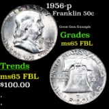 1956-p Franklin Half Dollar 50c Grades GEM FBL