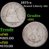 1875-s Twenty Cent Piece 20c Grades vf+