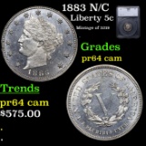 Proof 1883 Shield Nickel 5c Graded pr64 cam BY SEGS