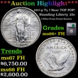 ***Auction Highlight*** 1917-p Ty I Standing Liberty Quarter Near TOP POP! 25c Graded ms66+ FH BY SE