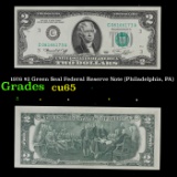 1976 $2 Green Seal Federal Reserve Note (Philadelphia, PA) Grades Gem CU