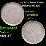no date Roosevelt Dime Mint Error 10c Grades Select Unc
