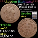 ***Auction Highlight*** 1796 Rev '95 Draped Bust Large Cent 1c Graded xf45 By SEGS (fc)