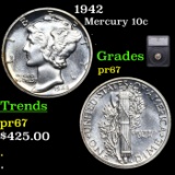 Proof 1942 Mercury Dime 10c Graded pr67 BY SEGS