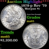 ***Auction Highlight*** 1878-p Rev '79 Morgan Dollar $1 Graded ms65 By SEGS (fc)