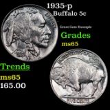 1935-p Buffalo Nickel 5c Grades GEM Unc