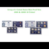 Group of 2 1999-2000 United States Quarters Proof Set - 10 pc set -  Low Mintage