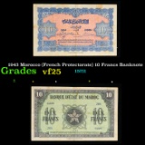 1943 Morocco (French Protectorate) 10 Francs Banknote Grades vf+