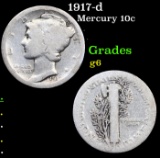 1917-d Mercury Dime 10c Grades g+