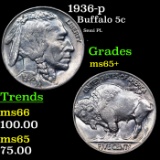 1936-p Buffalo Nickel 5c Grades GEM+ Unc.