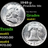1948-p Franklin Half Dollar 50c Grades Choice+ Unc
