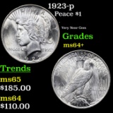 1923-p Peace Dollar $1 Grades Choice+ Unc