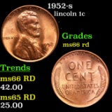 1952-s Lincoln Cent 1c Grades GEM+ Unc RD