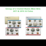 Group of 2 United States Mint Set in Original Government Packaging! From 1977-1978 with 24 Coins Ins