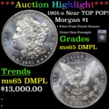 ***Auction Highlight*** 1901-o Morgan Dollar Near TOP POP! $1 Graded ms65 DMPL BY SEGS (fc)