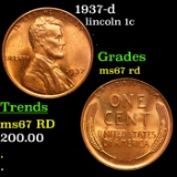 1937-d Lincoln Cent 1c Grades GEM++ Unc RD