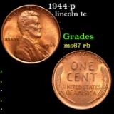 1944-p Lincoln Cent 1c Grades GEM++ Unc RB