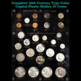 ***Auction Highlight*** Complete! 20th Century Type Coins Capital Plastic Holder, 27 Coins (fc)