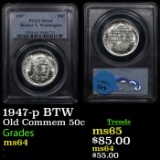 PCGS 1947-p BTW Old Commem Half Dollar 50c Graded ms64 By PCGS