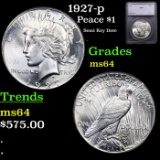 1927-p Peace Dollar $1 Graded ms64 BY SEGS