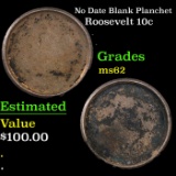 No Date Blank Planchet Roosevelt Dime 10c Grades Select Unc