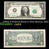 1969A $1 Federal Reserve Note (Boston, MA) Grades Choice CU