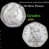 1969 Great Britain 50 New Pence KM-913 Grades xf+